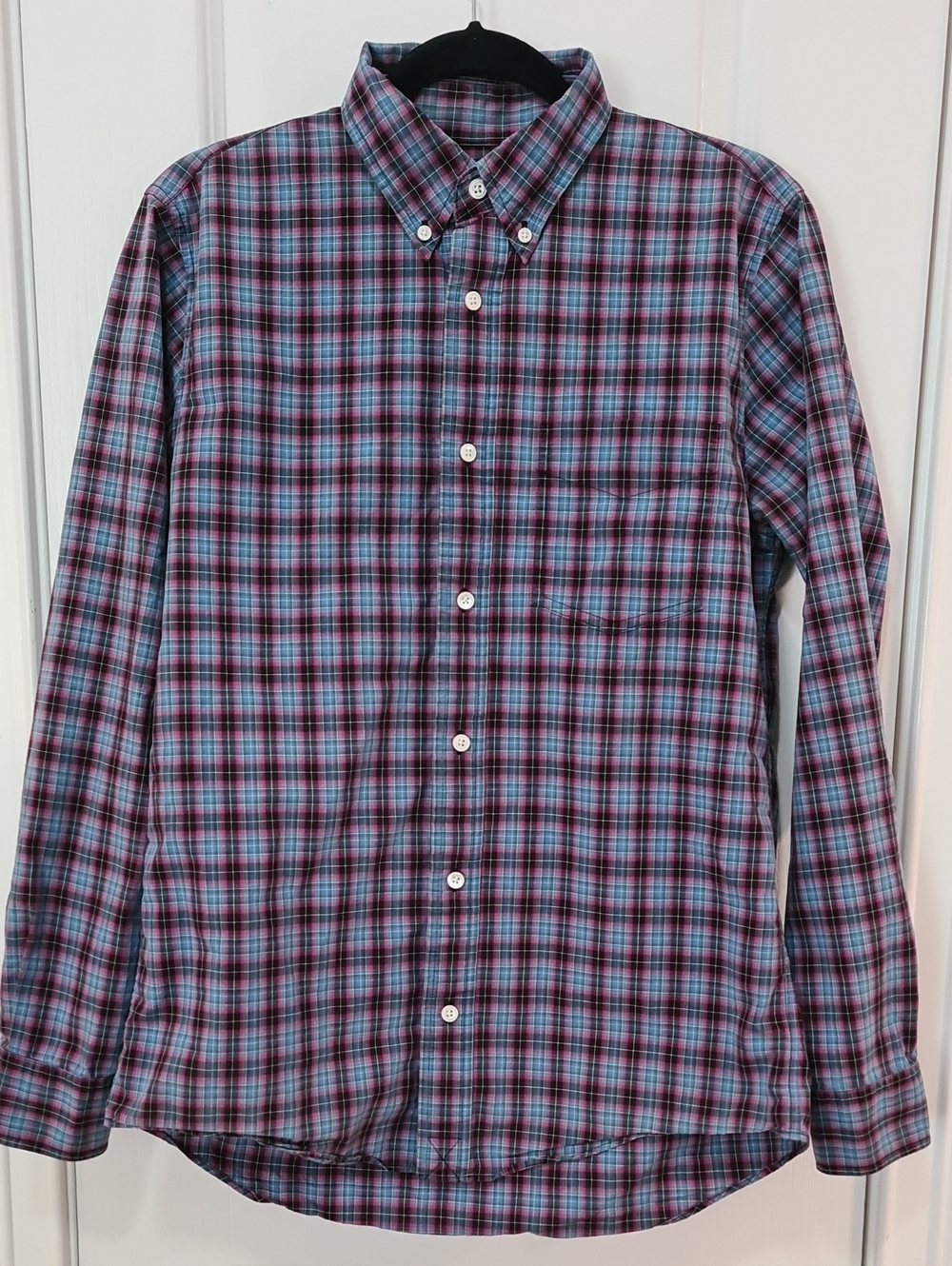 Jack Spade - Men's Long-Sleeve Plaid Button-Down - Blue & Pink